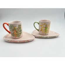 Kimya Ceramics Handmade Yılan Aksesuarlı Kahve Fincanı