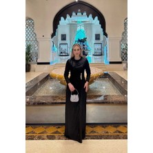 Emnora Isabella Işıltılı Abiye Elbise Siyah