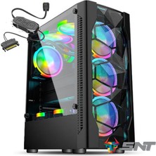 SNT Energy Snt Bliz Bz-I C4 Mid Tower Atx Gaming 4 x Argb Fanlar ve Kablolu Kontroller Dahil Masaüstü Bilgisayar Kasası (Power Yok)