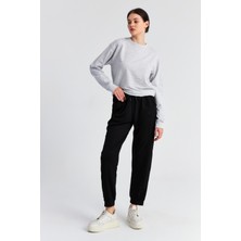 Ecrou Kadın Siyah Dikiş Detaylı Ultra Soft Jogger Pantolon