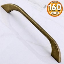 Meriç 160 mm - 16 cm Eskitme Antik Sarı Metal Mobilya Mutfak Dolabı Dolap Kulpu Kulbu Kulpları