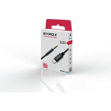 Syrox DT24T-J Type-C - 3.5mm Aux Dönüştürücü 1mt Ses Kablosu - Siyah