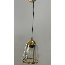Deniz Işık Evi 15 cm  Çapında Tekli Kristal Taşlı Sarkıt Avize