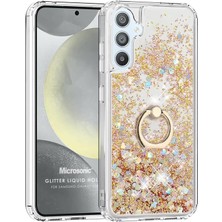 Microsonic Samsung Galaxy A35 Kılıf Glitter Liquid Holder Gold