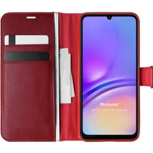 Microsonic Samsung Galaxy A06 Kılıf Delux Leather Wallet Kırmızı