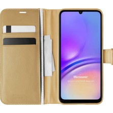 Microsonic Samsung Galaxy A06 Kılıf Delux Leather Wallet Gold