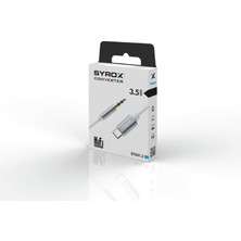 Syrox DT24T-J Type-C - 3.5mm Aux Dönüştürücü 1mt Ses Kablosu - Beyaz