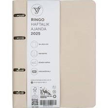 Victoria's Journals Ringo 2025 Haftalık Ajanda A5 (14X21CM) Esnek Kapak Ivory 80GR. Içi Değişebilir