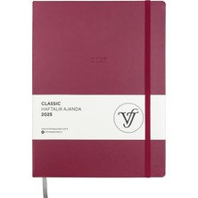 Victoria's Journals Classic 2025 Haftalık Ajanda A4 (19X25CM) Sert Kapak Ivory 100 Gr.