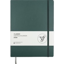 Victoria's Journals Classic 2025 Haftalık Ajanda A4 (19X25CM) Sert Kapak Ivory 100 Gr.