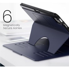 XFashion iPad Air 13 (2024) Pc+Tpu+Pu Kart Yuvalı U Şeklinde Stand Tablet Kapağı (Yurt Dışından)