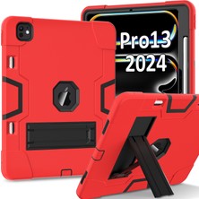 XFashion iPad Pro 13 (2024) Robot Stili Silikon + Kickstand'lı Pc Tablet Kapağı (Yurt Dışından)