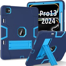 XFashion iPad Pro 13 (2024) Robot Stili Silikon + Kickstand'lı Pc Tablet Kapağı (Yurt Dışından)