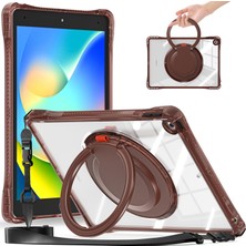 XFashion iPad 10.2 (2021) Döner Destek Standı Pc+Tpu+Omuz Askılı Akrilik Kapak (Yurt Dışından)