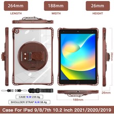 XFashion iPad 10.2 (2021) / (2020) Kickstand Pc+Tpu+Omuz Askılı Akrilik Kapak (Yurt Dışından)