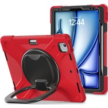 XFashion iPad Air 13 (2024) / iPad Pro 12.9 (2022) / (2021) Tpu+Pc+Silikon Tablet Kılıfı Kickstand (Yurt Dışından)