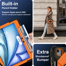 XFashion iPad Air 11 (2024) Silikon+Pc Kickstand Omuz Askılı Tablet Kılıfı (Yurt Dışından)