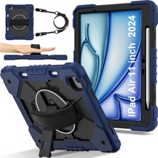 XFashion iPad Air 11 (2024) Silikon+Pc Kickstand Omuz Askılı Tablet Kılıfı (Yurt Dışından)