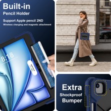 XFashion iPad Air 11 (2024) Silikon+Pc Kickstand Omuz Askılı Tablet Kılıfı (Yurt Dışından)