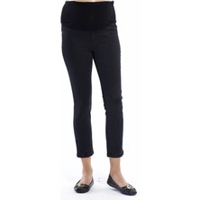 Motherway Siyah Hamile Slimfit Kısa Paça Pantolon PM213