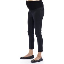 Motherway Siyah Hamile Slimfit Kısa Paça Pantolon PM213