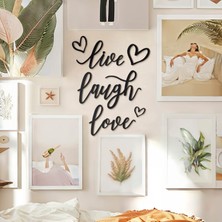 Tol Camp Live Laugh Love Metal Duvar Dekoru - Modern Endüstriyel Stil, 6 Parçadan Oluşan Tasarım