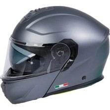 Sway Sw 917 Double Vizor Pınlock Ready Mat Gri Kask