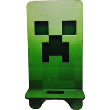 Ahşap Minecraft Baskılı Telefon Tutucu 2li Set