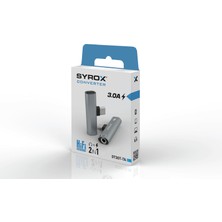 Syrox DT30T-TA Maxi Type-C - 1xtype-C + 1x3.5mm Aux Ses ve Şarj Ayırıcı Dönüştürücü - Gri