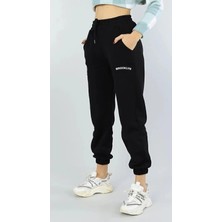 Broklyn Kadın Siyah Yüksek Belli Jogger Eşofman Altı