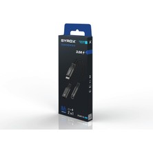 Syrox DT40T-TA Type-C - 1xtype-C + 1x3.5mm Aux 2in1  Ses ve Şarj Ayırıcı Dönüştürücü - Siyah