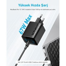 Anker Şarj Cihazı 336 Powerport 67W USB C Gan Şarj Cihazı