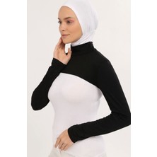 Lavender %95 Viskoz %5 Lycra  Boyunluklu Kolluk - Siyah-93