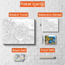 Tablofest Sayılarla Boyama Tuval Seti Fırça Boya Dahil 40 x 50 cm Çıtalı Gül Çiçekleri