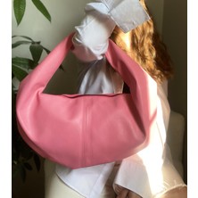 Suni Deri Kadın Omuz Çantası Pembe