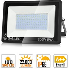 ŞANLED 200W 22.000 Lümen 6500K Beyaz Işık Smd LED Projektör -1 Adet