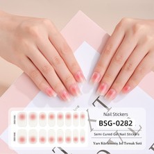 Jel Tırnak Seti, 16 Adet Jel Tırnak Sticker, Uv Işık Setli Jel Tırnak, Poly Jel Sticker Nail Art