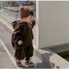 Bahnur Haki Yeşil Bebek Çocuk  Polar Takım