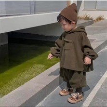 Bahnur Haki Yeşil Bebek Çocuk  Polar Takım