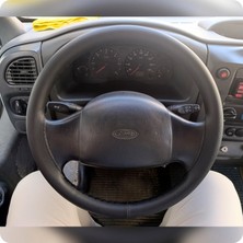 Hasbay Dikişli Direksiyon Kılıfı Damarlı Siyah Deri Siyah Dikişli Ford Transit 02-06 Için