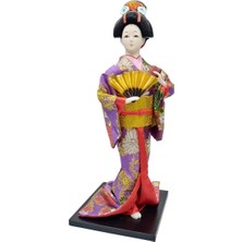 Dünyadan Hediyeler Japon Kimonolu Geyşa Bebek Kabuki Biblo 30 cm No.4