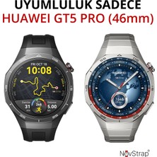 Novstrap Huawei Watch Gt5 Pro 46MM ile Uyumlu Ekran Koruyucu 9h Temperli Cam Kolay Uygulama Aparatlı