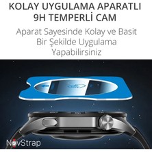 Novstrap Huawei Watch Gt5 Pro 46MM ile Uyumlu Ekran Koruyucu 9h Temperli Cam Kolay Uygulama Aparatlı