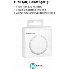 iPhone 11 12 13 14 Magsafe Kablosuz Hızlı Şarj Aleti Apple Tam Uyumlu 15w Wireless Charger Adaptörü Temassız Şarz Pro Mac Max Mag Safe NRY