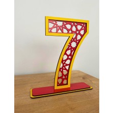 Woodenzoo 7 Yaş Doğum Günü Masa Dekoru (Galatasaray Temalı Sarı-Kırmızı)