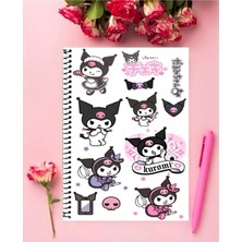 Rollas Store Kuromi Anime Defter 1 Adet Özel Tasarım A4 Boyutu 21 x 29 cm Telli Büyük Boy Defter