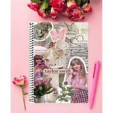 Rollas Store Taylor Swift Defter 1 Adet Özel Tasarım A4 Boyutu Telli Orta Boy Defter