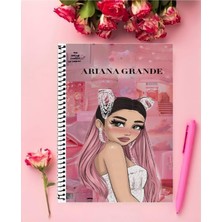 Rollas Store Ariana Grande Defter 1 Adet Özel Tasarım A4 Boyutu 21 x 29 cm Telli Çizgili Büyük Boy Defter