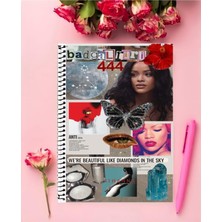 Rollas Store Rihanna Defter 1 Adet Özel Tasarım A4 Boyutu Telli Orta Boy Defter