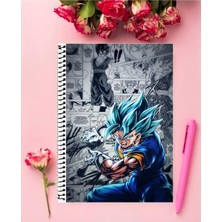 Rollas Store Dragon Ball Z Defter 1 Adet Özel Tasarım A4 Boyutu Telli Orta Boy Defter